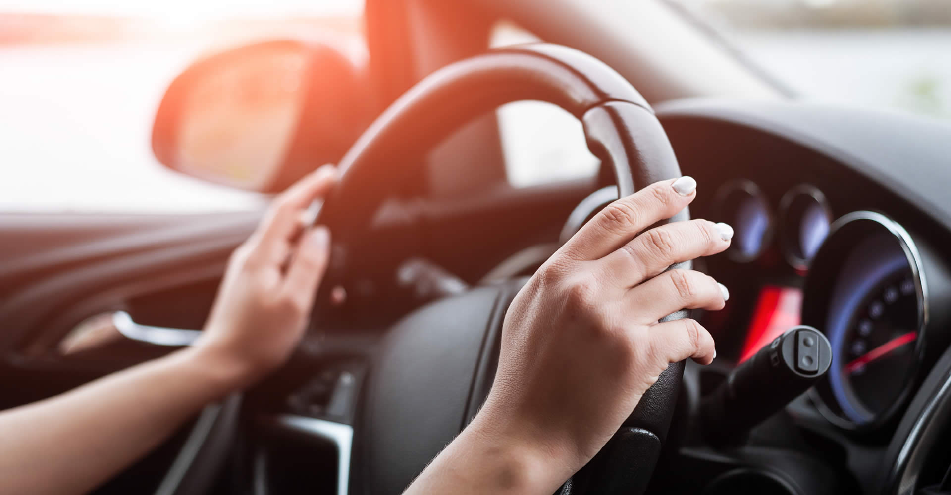 Driving lesson on scenic road