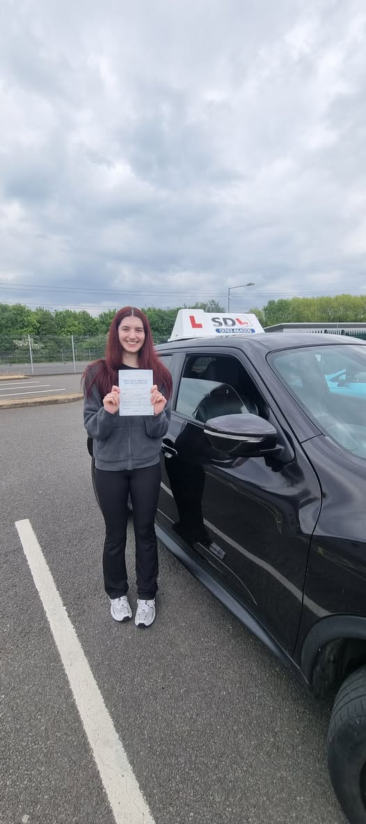 Happy student after passing driving test